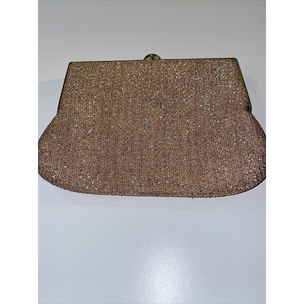 Vintage Sparkly Gold Handbag Purse Clutch‎ 6" x 5" Small Cocktail Bag READ! EL5